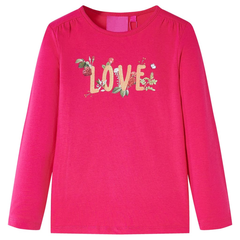 Afbeelding laden in galerijviewer, Vidaxl kindershirt met lange mouwen 128 felroze
