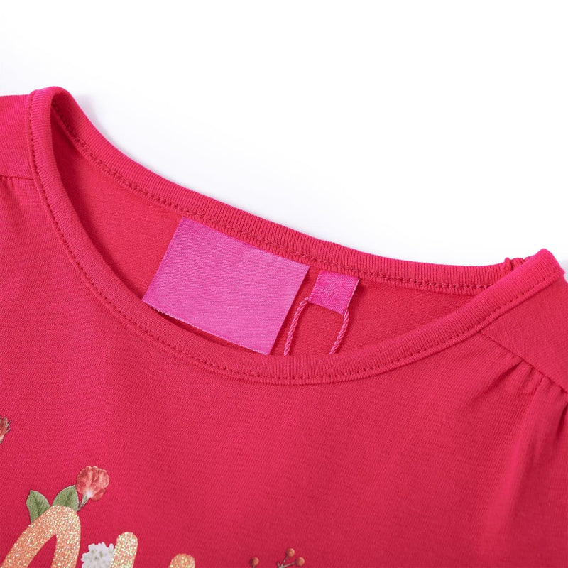 Afbeelding laden in galerijviewer, Vidaxl kindershirt met lange mouwen 128 felroze
