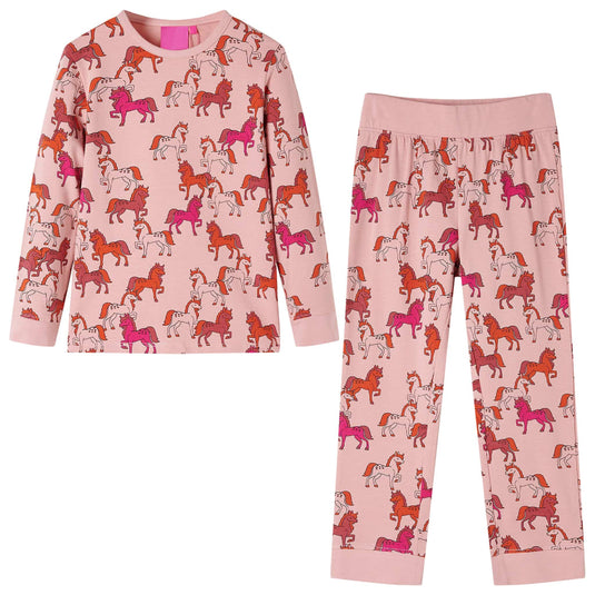 Vidaxl kinderpyjama met lange mouwen 116 lichtroze