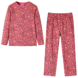 Vidaxl kinderpyjama met lange mouwen 116 oudroze