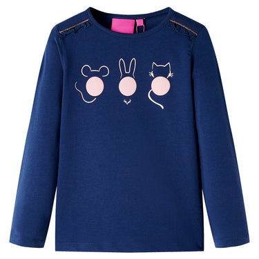 Vidaxl kindershirt met lange mouwen 116 marineblauw