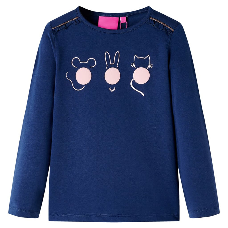 Chargez l'image dans la visionneuse de la galerie, Vidaxl kindershirt met lange mouwen 140 marineblauw
