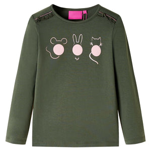 Vidaxl kindershirt met lange mouwen 104 kakikleurig