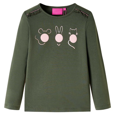Vidaxl kindershirt met lange mouwen 104 kakikleurig