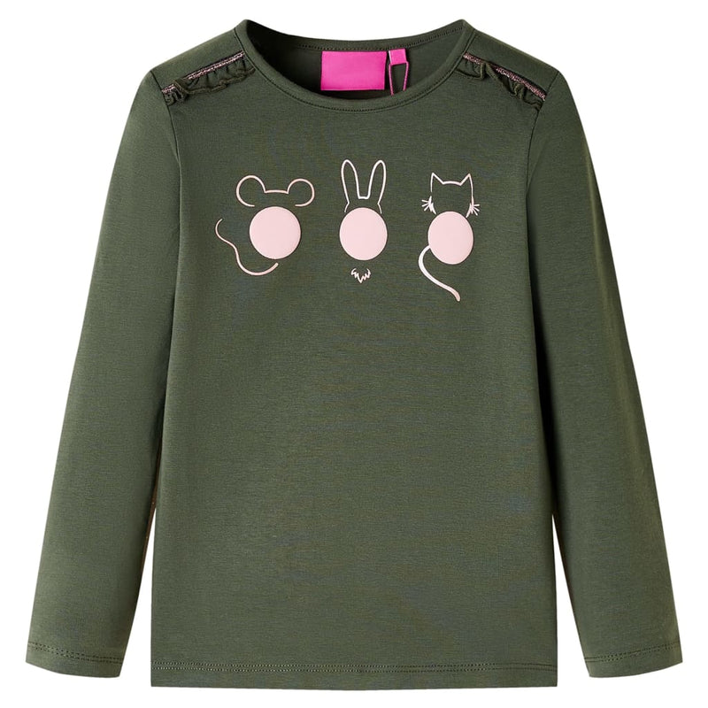 Load image into Gallery viewer, Vidaxl kindershirt met lange mouwen 140 kakikleurig
