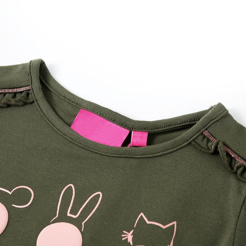 Load image into Gallery viewer, Vidaxl kindershirt met lange mouwen 140 kakikleurig
