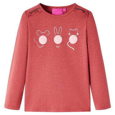 Vidaxl kindershirt met lange mouwen 104 rozebruin