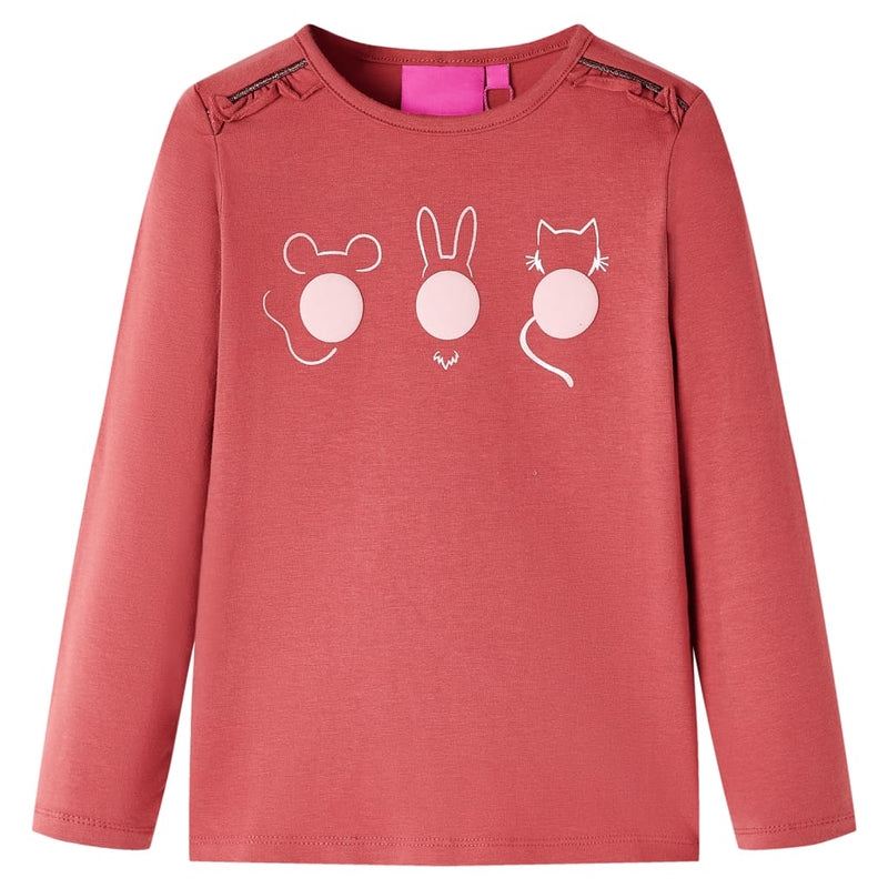 Load image into Gallery viewer, Vidaxl kindershirt met lange mouwen 104 rozebruin
