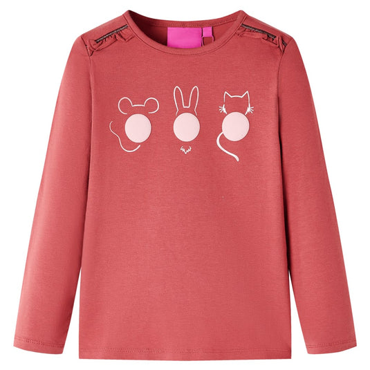 Vidaxl kindershirt met lange mouwen 104 rozebruin