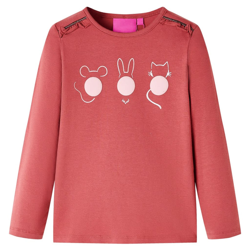 Load image into Gallery viewer, Vidaxl kindershirt met lange mouwen 116 rozebruin
