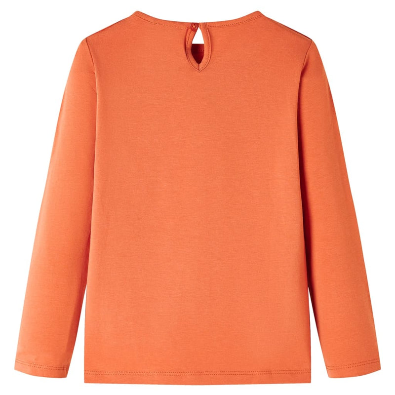 Load image into Gallery viewer, VidaXL Kindershirt met lange mouwen 128 oranjebruin
