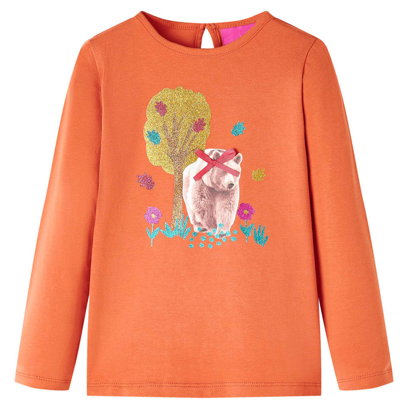 Load image into Gallery viewer, Vidaxl kindershirt met lange mouwen 140 oranjebruin

