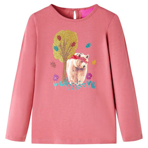 Vidaxl kindershirt met lange mouwen 128 oudroze