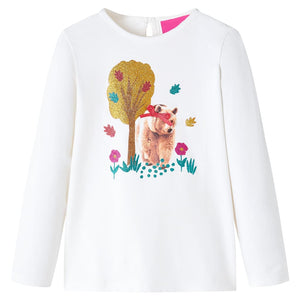 Vidaxl kindershirt met lange mouwen 128 ecru
