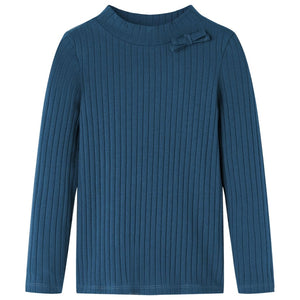 Vidaxl kindershirt met lange mouwen geribd 92 marineblauw