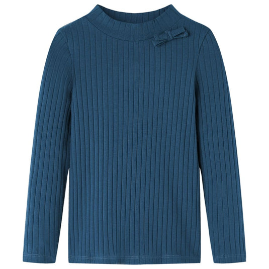 Vidaxl kindershirt met lange mouwen geribd 92 marineblauw