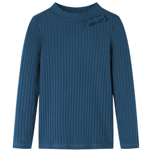 Vidaxl kindershirt met lange mouwen geribd 116 marineblauw