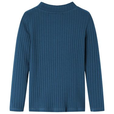 Vidaxl kindershirt met lange mouwen geribd 128 marineblauw
