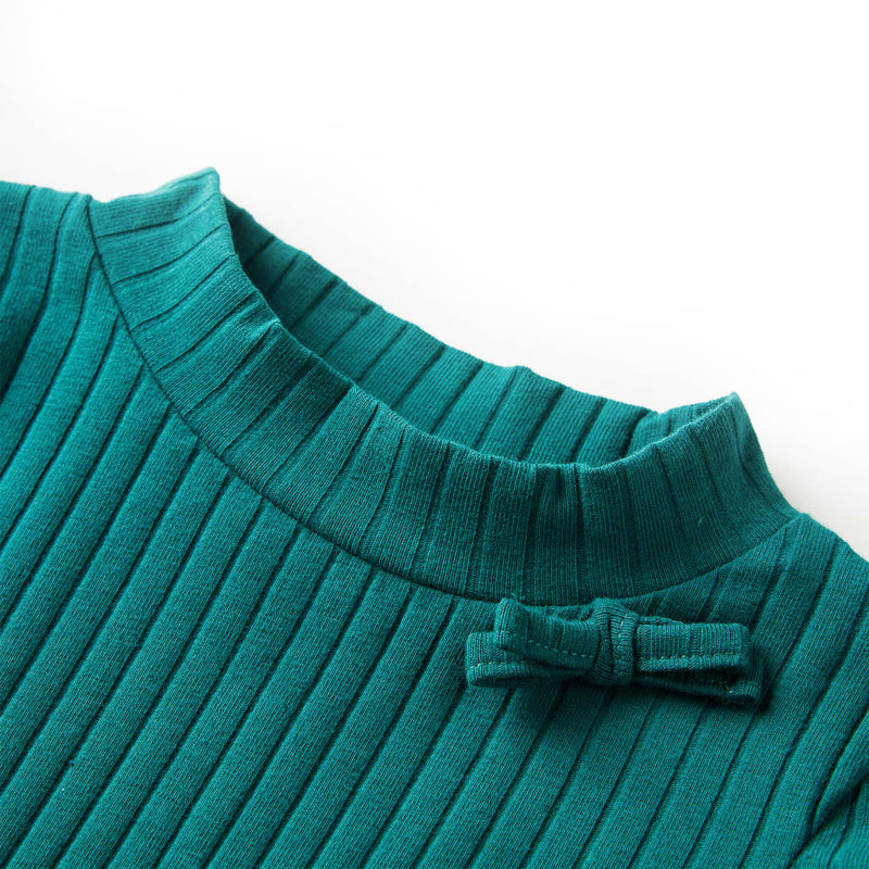 Load image into Gallery viewer, VidaXL Kindershirt met lange mouwen geribd 92 donkergroen
