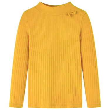 Vidaxl kindershirt met lange mouwen geribd 116 donker okerkleurig