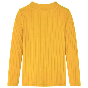 Vidaxl kindershirt met lange mouwen geribd 116 donker okerkleurig