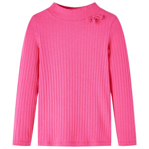 Vidaxl kindershirt met lange mouwen geribd 92 felroze