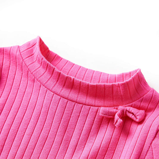 Vidaxl kindershirt met lange mouwen geribd 92 felroze