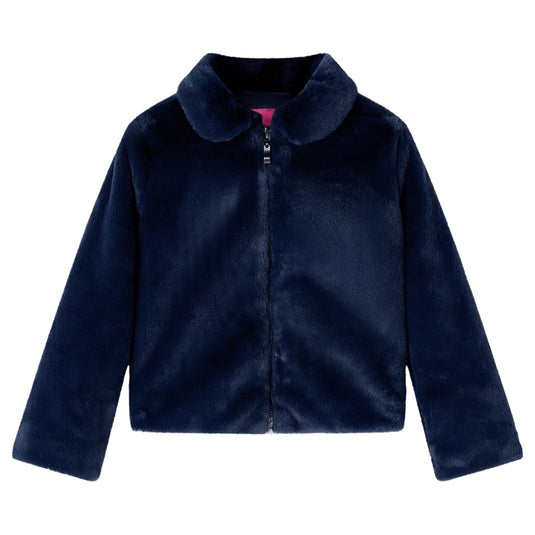 Vidaxl kinderjas 104 kunstvacht marineblauw