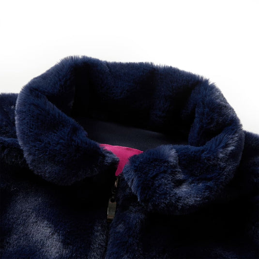 Vidaxl kinderjas 104 kunstvacht marineblauw
