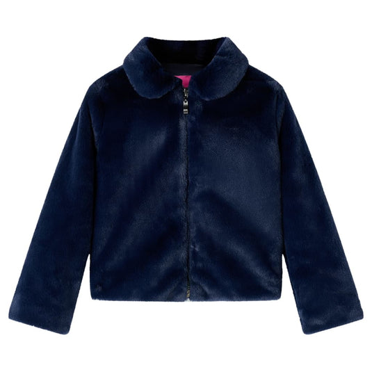 Vidaxl kinderjas 116 kunstvacht marineblauw
