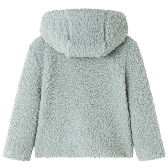 Vidaxl kinderjas met capuchon teddy 104 kunstvacht mintgroen