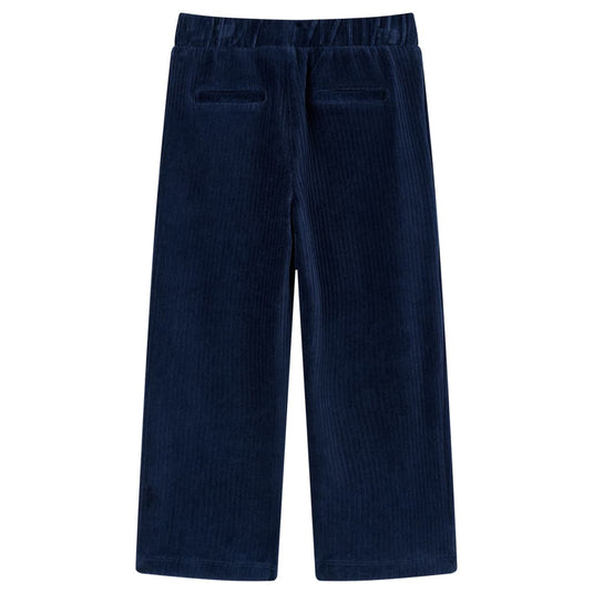 VidaXL Kinderbroek 128 ribfluweel marineblauw