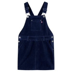Vidaxl kindertuinjurk 92 ribfluweel marineblauw