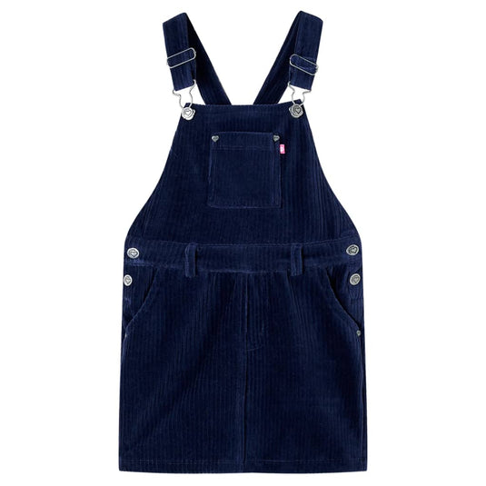 Vidaxl kindertuinjurk 92 ribfluweel marineblauw