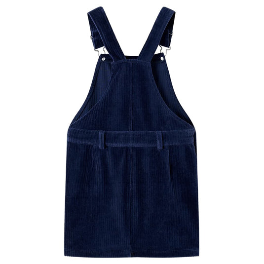 VidaXL Kindertuinjurk 128 ribfluweel marineblauw