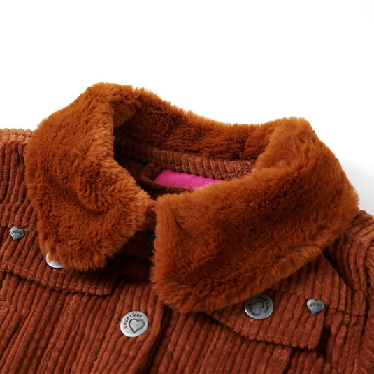 Vidaxl kinderjas 128 ribfluweel cognackleurig