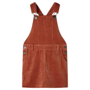 Vidaxl kindertuinjurk 116 ribfluweel cognackleurig