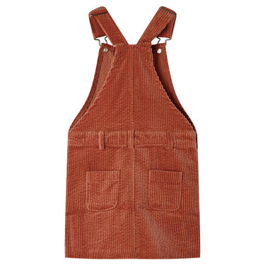 Vidaxl kindertuinjurk 116 ribfluweel cognackleurig