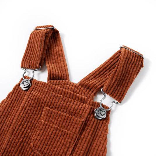Vidaxl kindertuinjurk 116 ribfluweel cognackleurig