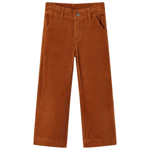 Vidaxl kinderbroek 92 ribfluweel cognackleurig