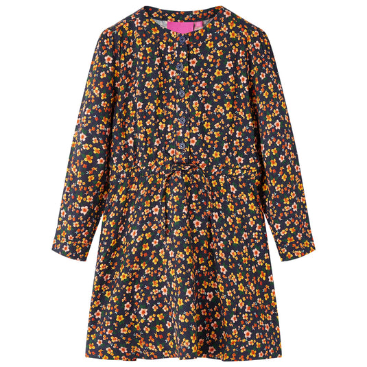 Vidaxl kinderjurk met lange mouwen 92 marineblauw
