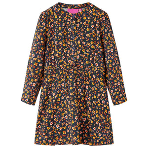 Vidaxl kinderjurk met lange mouwen 104 marineblauw