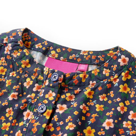 Vidaxl kinderjurk met lange mouwen 104 marineblauw