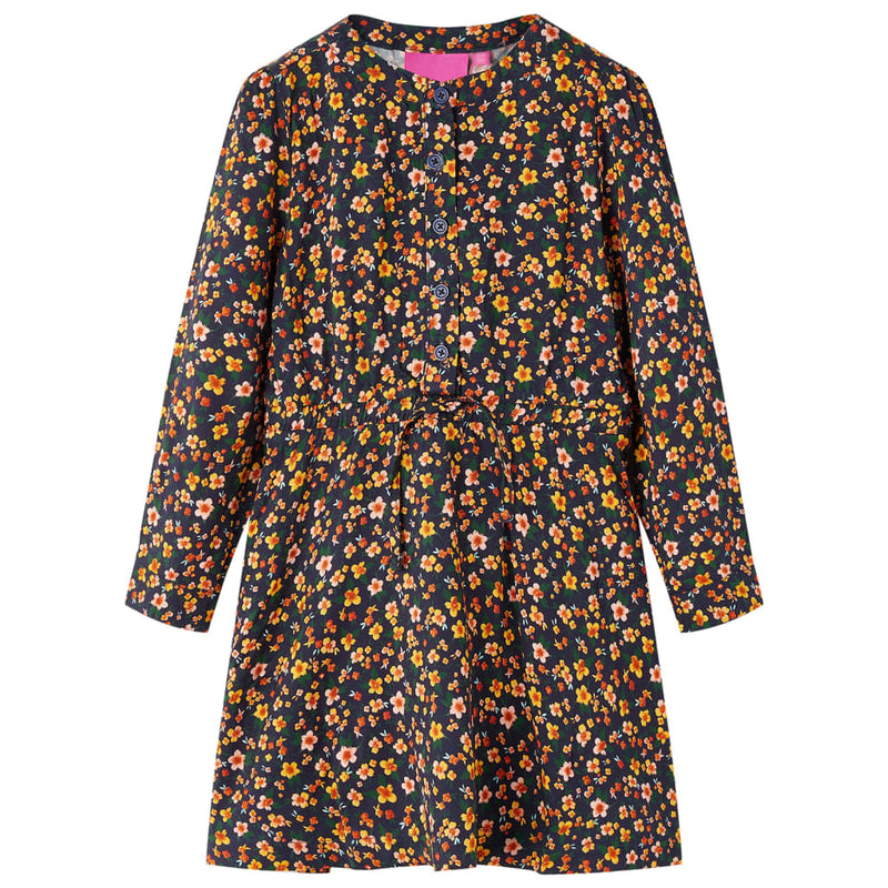 Load image into Gallery viewer, Vidaxl kinderjurk met lange mouwen 116 marineblauw
