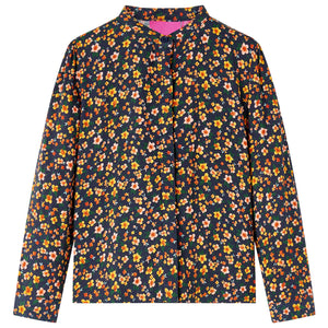 Vidaxl kinderoverhemd met bandkraag 140 marineblauw