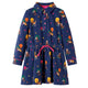 Vidaxl kinderjurk lange mouwen en trekkoord 104 marineblauw