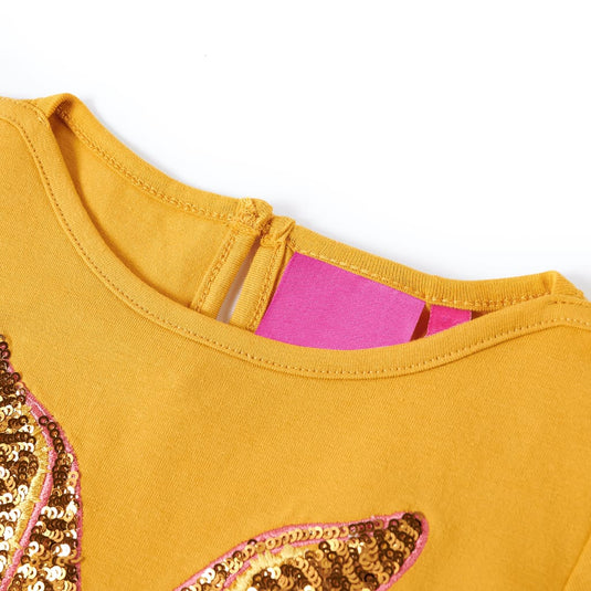Vidaxl kindershirt met lange mouwen 92 okerkleurig
