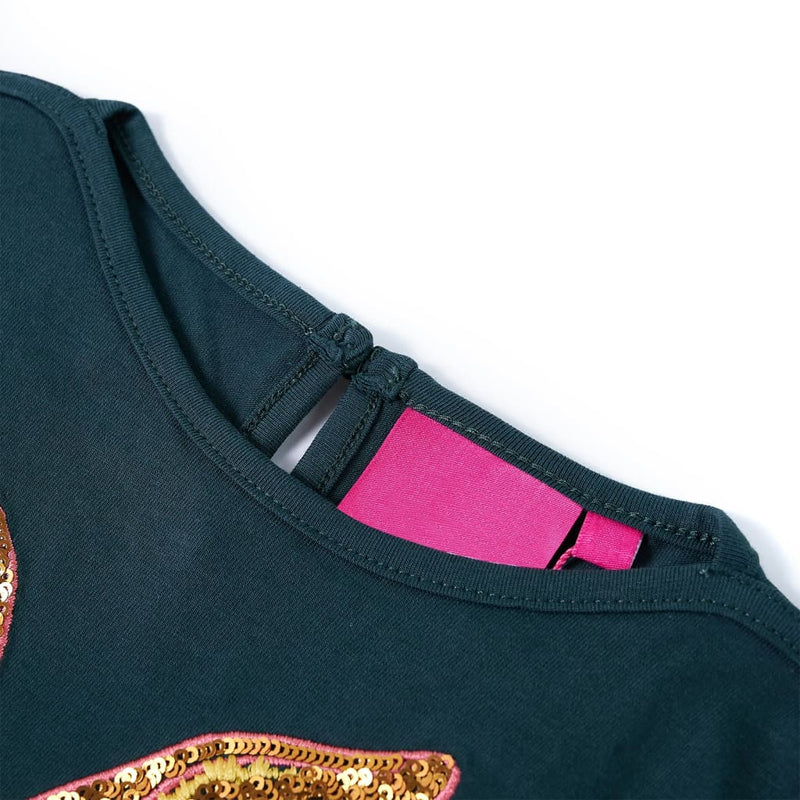Load image into Gallery viewer, VidaXL Kindershirt met lange mouwen 104 donkergroen
