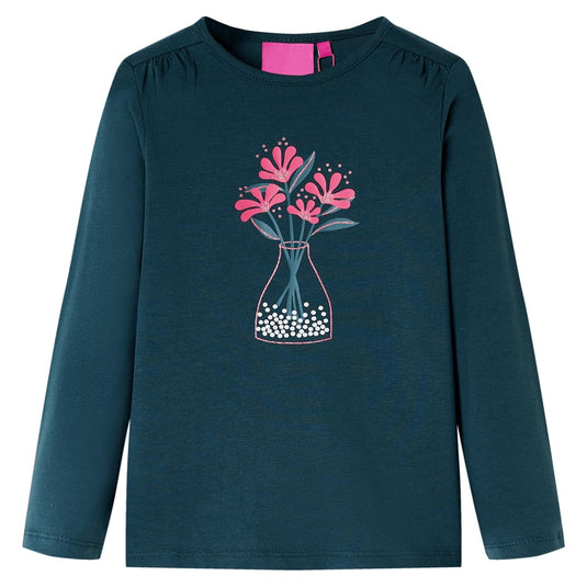 Vidaxl kindershirt met lange mouwen 116 donkergroen