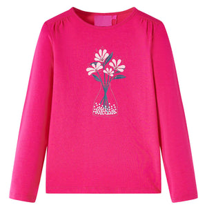 Vidaxl kindershirt met lange mouwen 104 felroze